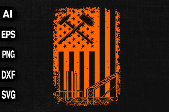 A Distressed American Flag Ironworker Graphic for Authentic Projects