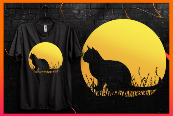 A Review of the Cat Silhouette Retro Vintage T-Shirt Design