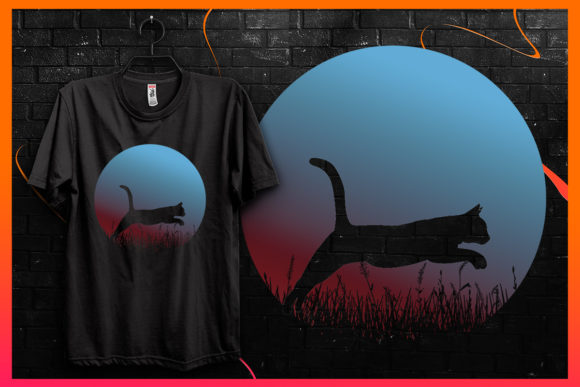 Cat Silhouette Graphic for T-Shirt Designs & Blog Graphics
