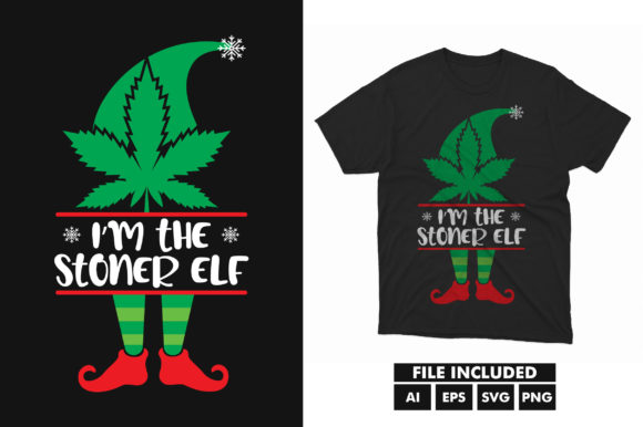 Evaluating Elf Weed Cannabis Christmas SVG Graphics for T-Shirt Designs