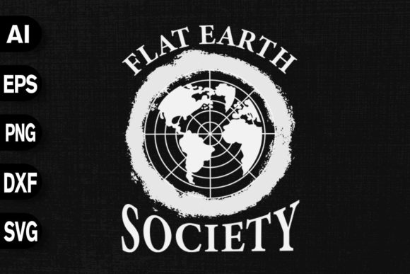 Flat Earth Society: A Versatile Graphic Design Asset for T-Shirt Designs