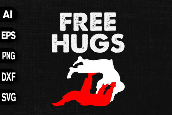 Free Hugs: A Jiu Jitsu Graphic for Branding & T-Shirt Designs
