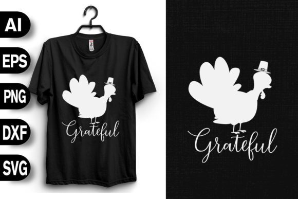 Grateful Funny Turkey Graphic for T-Shirt Designs