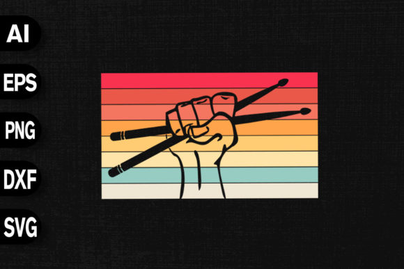 Retro Vintage Drum Player Graphics for T-Shirt Designs & Branding