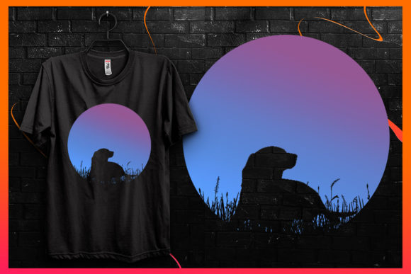 Reviewing Retro Vintage Sunset-Dog Silhouette Graphics for T-Shirt Designs