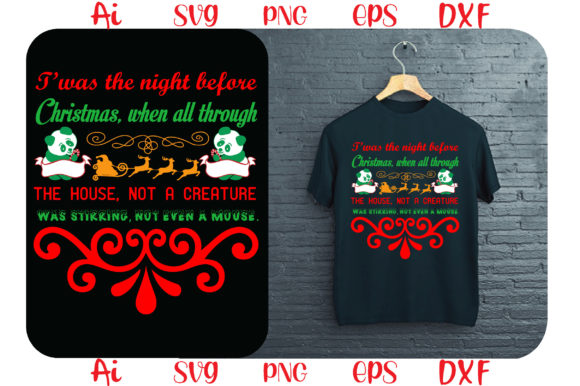 T’was the Night Before Christmas Graphics for T-Shirt Designs