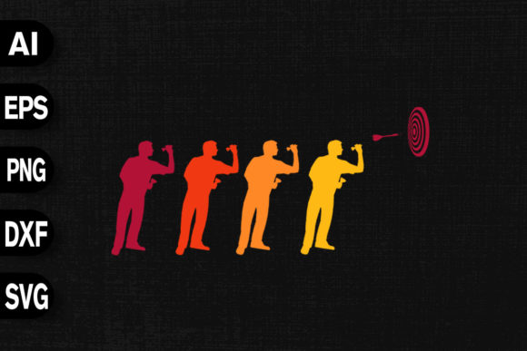 Vintage Cool Dart Player: A Graphics Review for T-Shirt Designs